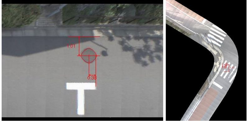 オルソ画像での空洞位置